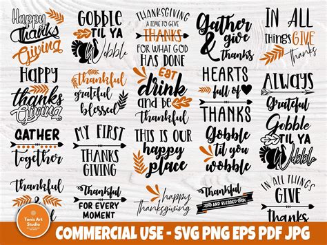 Download Free Thanksgiving SVG Quotes Bundle Commercial Use